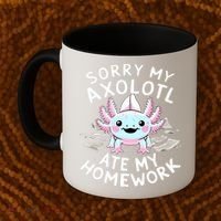 Sorry My Axolotl Ate My Homework Kawaii Axolotl Coffee Mug thumb 2