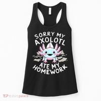 Sorry My Axolotl Ate My Homework Kawaii Axolotl Women's Tank Top thumb 0