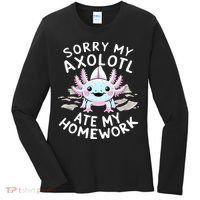 Sorry My Axolotl Ate My Homework Kawaii Axolotl Women's Long Sleeve Shirt thumb 0