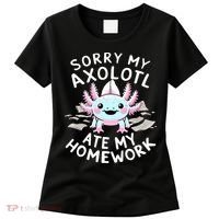 Sorry My Axolotl Ate My Homework Kawaii Axolotl Women's T-Shirt thumb 0