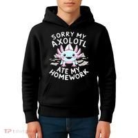 Sorry My Axolotl Ate My Homework Kawaii Axolotl Kids Hoodie thumb 4