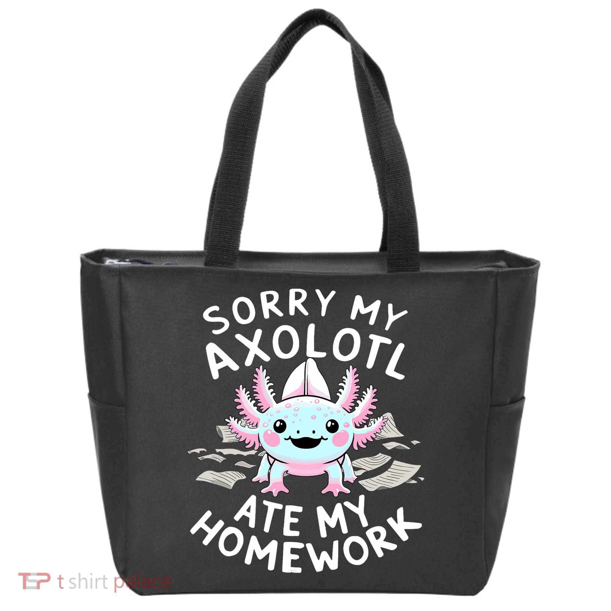 Sorry My Axolotl Ate My Homework Kawaii Axolotl Tote Bag