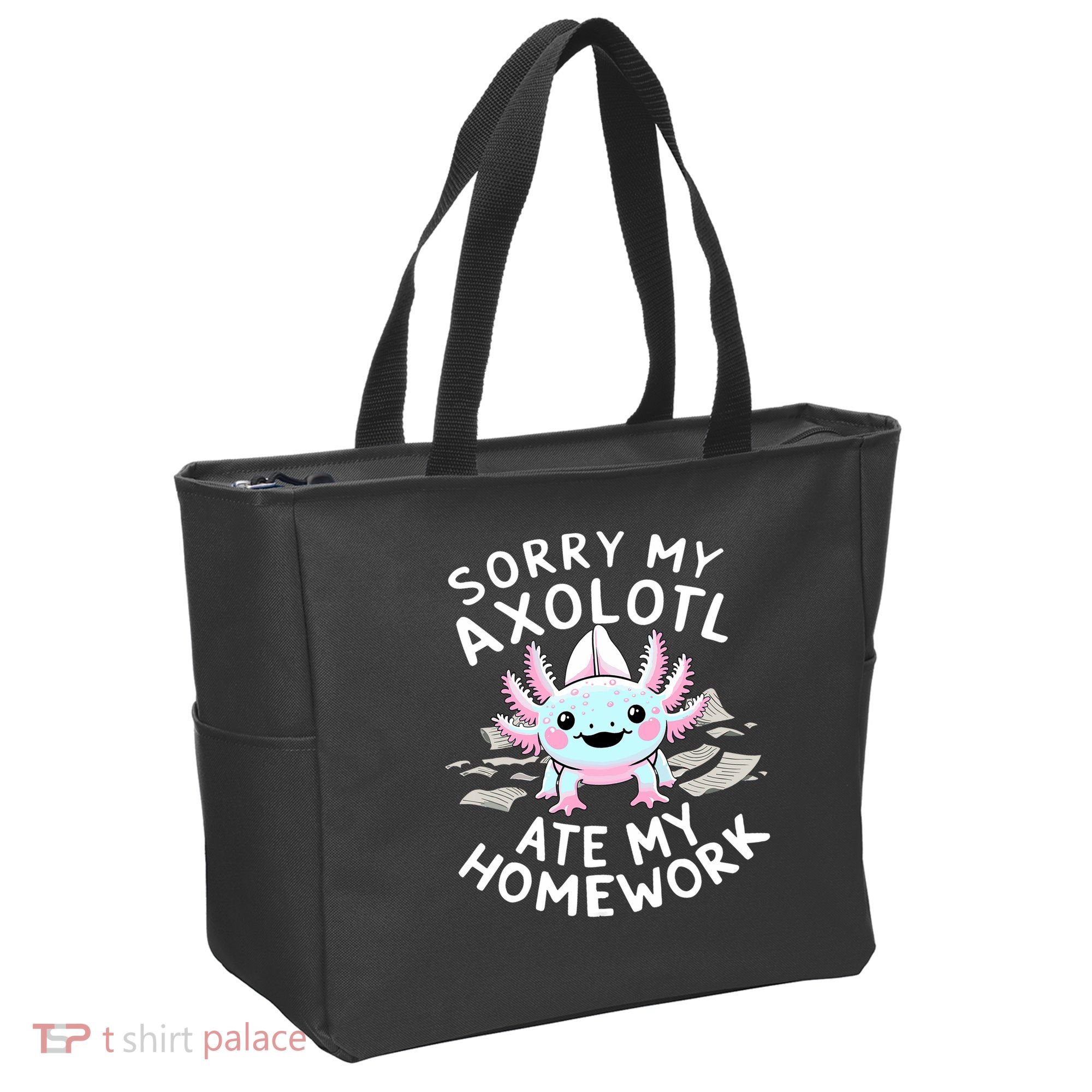 Sorry My Axolotl Ate My Homework Kawaii Axolotl Tote Bag