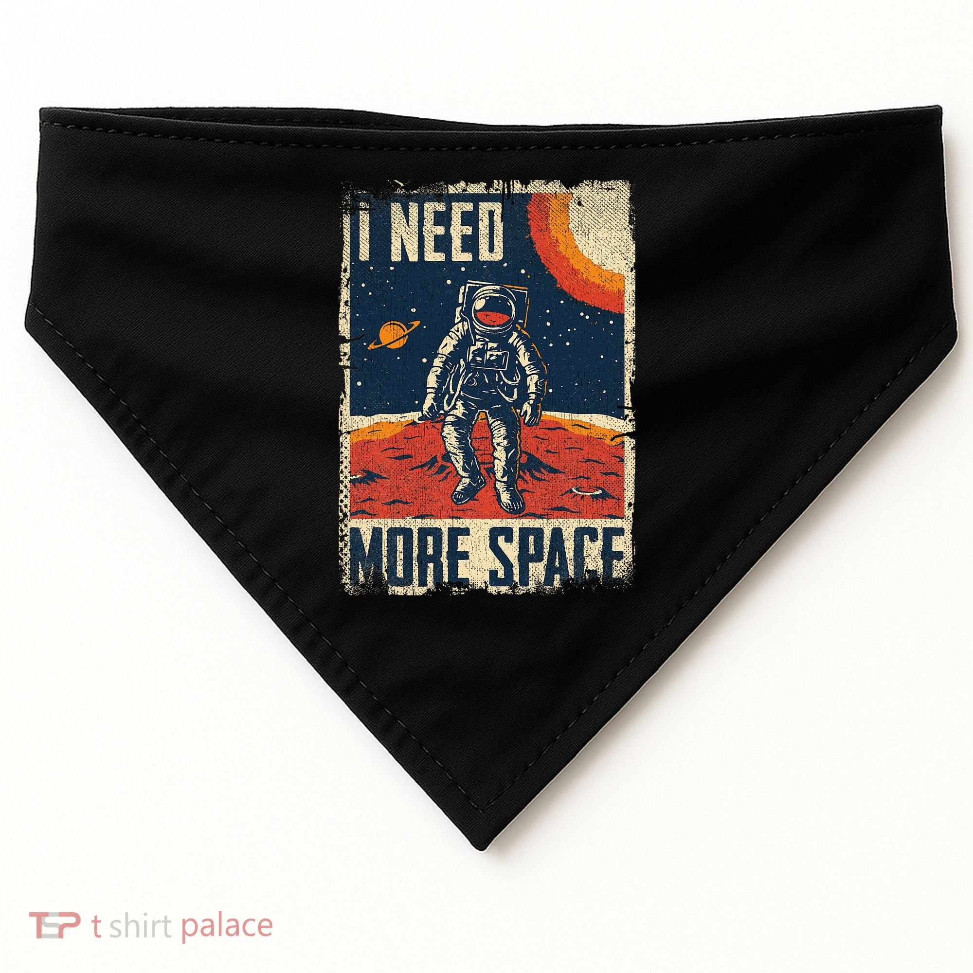 Space Man Astronaut Retro I Need More Space USA-Made Doggie Bandana