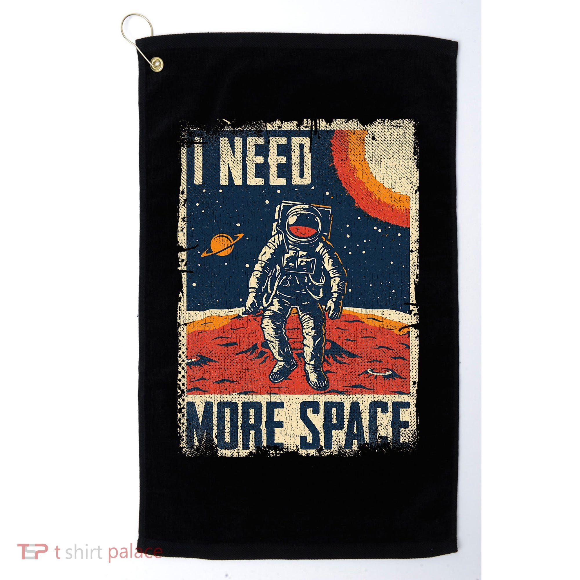 Space Man Astronaut Retro I Need More Space Golf Towel