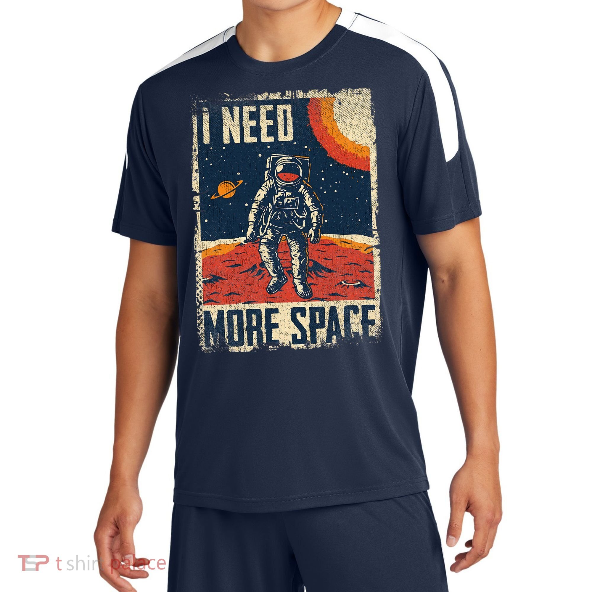 Space Man Astronaut Retro I Need More Space Sport-Tek Competitor United Soccer Jersey