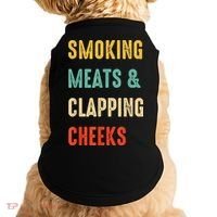 Smoking Meats And Clapping Cheeks Funny BBQ Meat Smoking Doggie Tank thumb 0