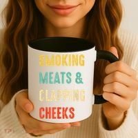 Smoking Meats And Clapping Cheeks Funny BBQ Meat Smoking Coffee Mug thumb 3