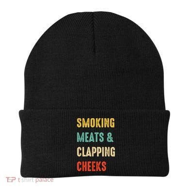Smoking Meats And Clapping Cheeks Funny BBQ Meat Smoking Beanie