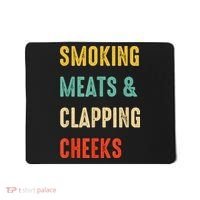 Smoking Meats And Clapping Cheeks Funny BBQ Meat Smoking Mousepad thumb 0