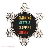 Smoking Meats And Clapping Cheeks Funny BBQ Meat Smoking Ornament thumb 0