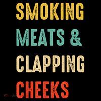 Smoking Meats And Clapping Cheeks Funny BBQ Meat Smoking Baby Bodysuit thumb 2