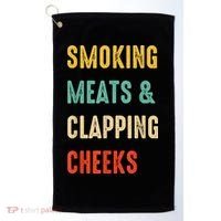 Smoking Meats And Clapping Cheeks Funny BBQ Meat Smoking Golf Towel thumb 0