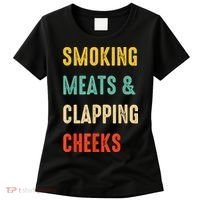 Smoking Meats And Clapping Cheeks Funny BBQ Meat Smoking Women's T-Shirt thumb 0