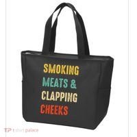Smoking Meats And Clapping Cheeks Funny BBQ Meat Smoking Tote Bag thumb 3