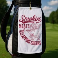 Smoking Meats And Clapping Cheeks Golf Towel thumb 2
