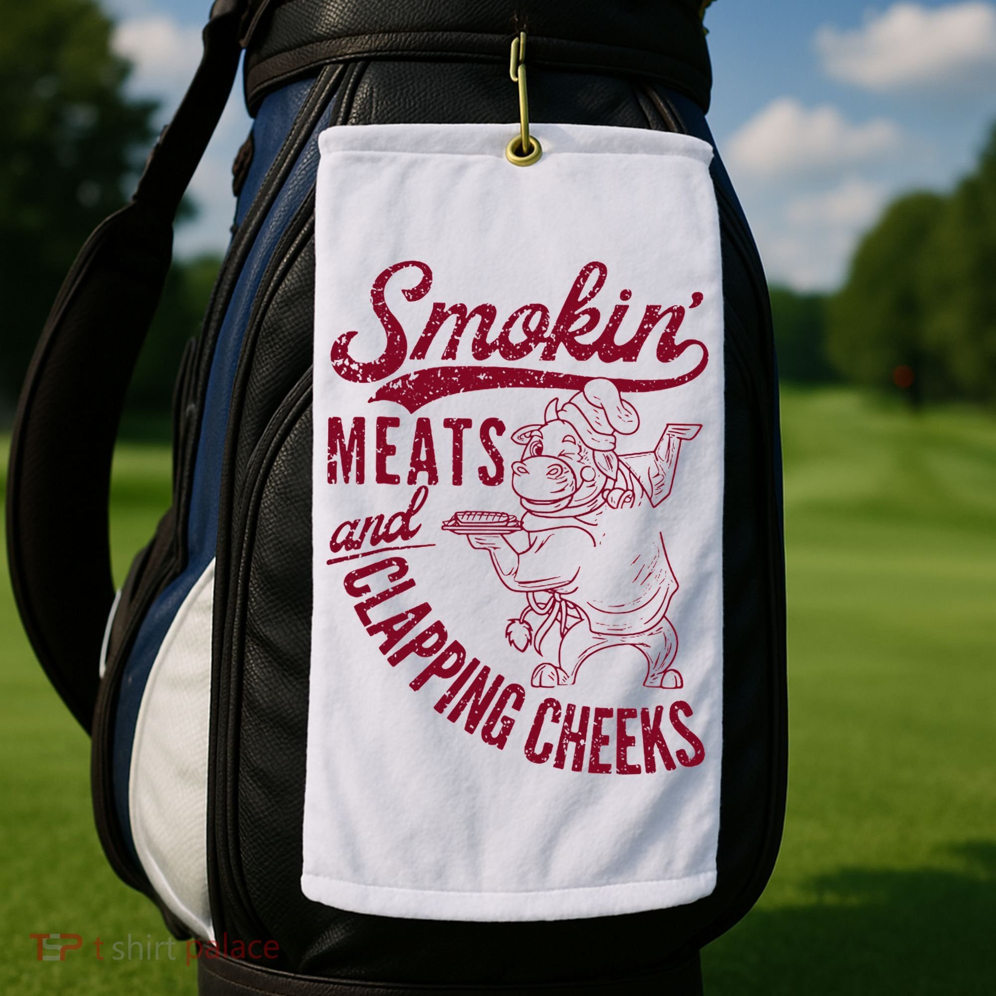 Smoking Meats And Clapping Cheeks Golf Towel
