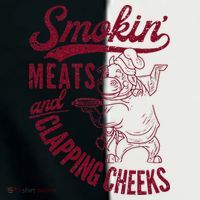Smoking Meats And Clapping Cheeks Women's Tri-Blend 3/4-Sleeve Raglan Shirt thumb 4
