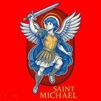 Saint Michael Anime Santa Hat thumb 1
