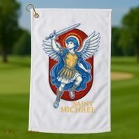 Saint Michael Anime Golf Towel thumb 1