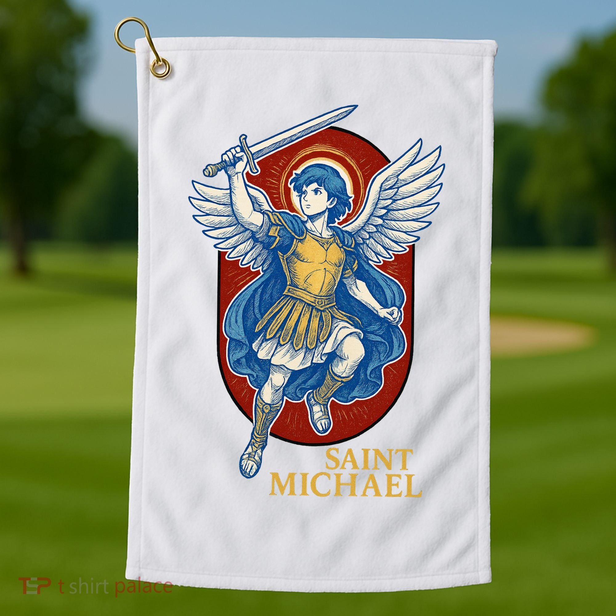 Saint Michael Anime Golf Towel