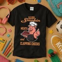 Smoking Meats And Clapping Cheeks Kids T-Shirt thumb 3