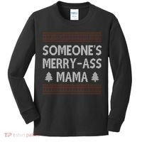 Somones Merry Ass Mama Funny Ugly Christmas Kids Long Sleeve Shirt thumb 0