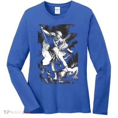 Saint Michael Archangel Angel Catholic Patron Gift Women's Long Sleeve Shirt