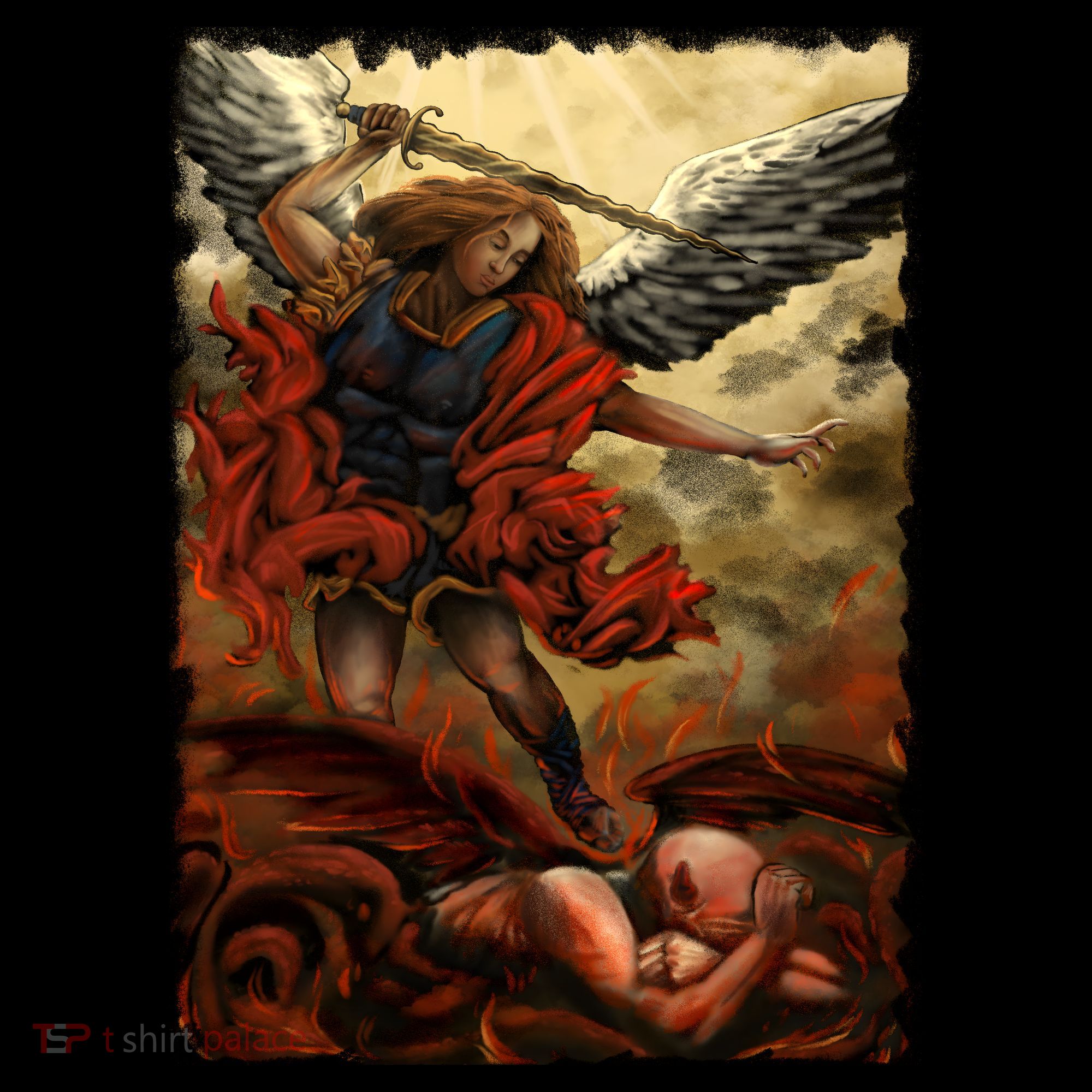 Saint Michael ArchAngel Painting Coaster