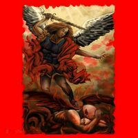 Saint Michael ArchAngel Painting Santa Hat thumb 1