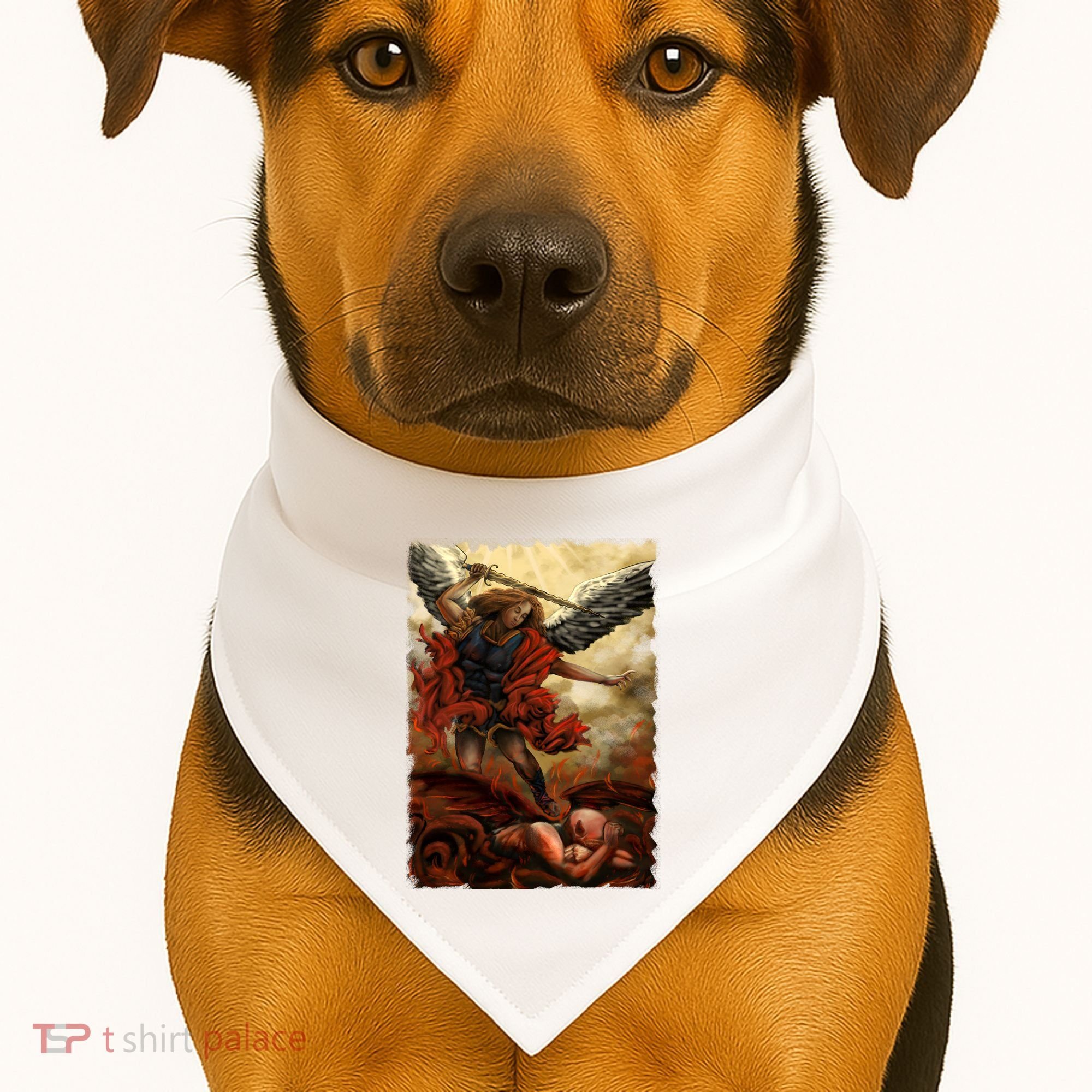 Saint Michael ArchAngel Painting USA-Made Doggie Bandana