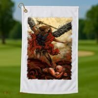 Saint Michael ArchAngel Painting Golf Towel thumb 1