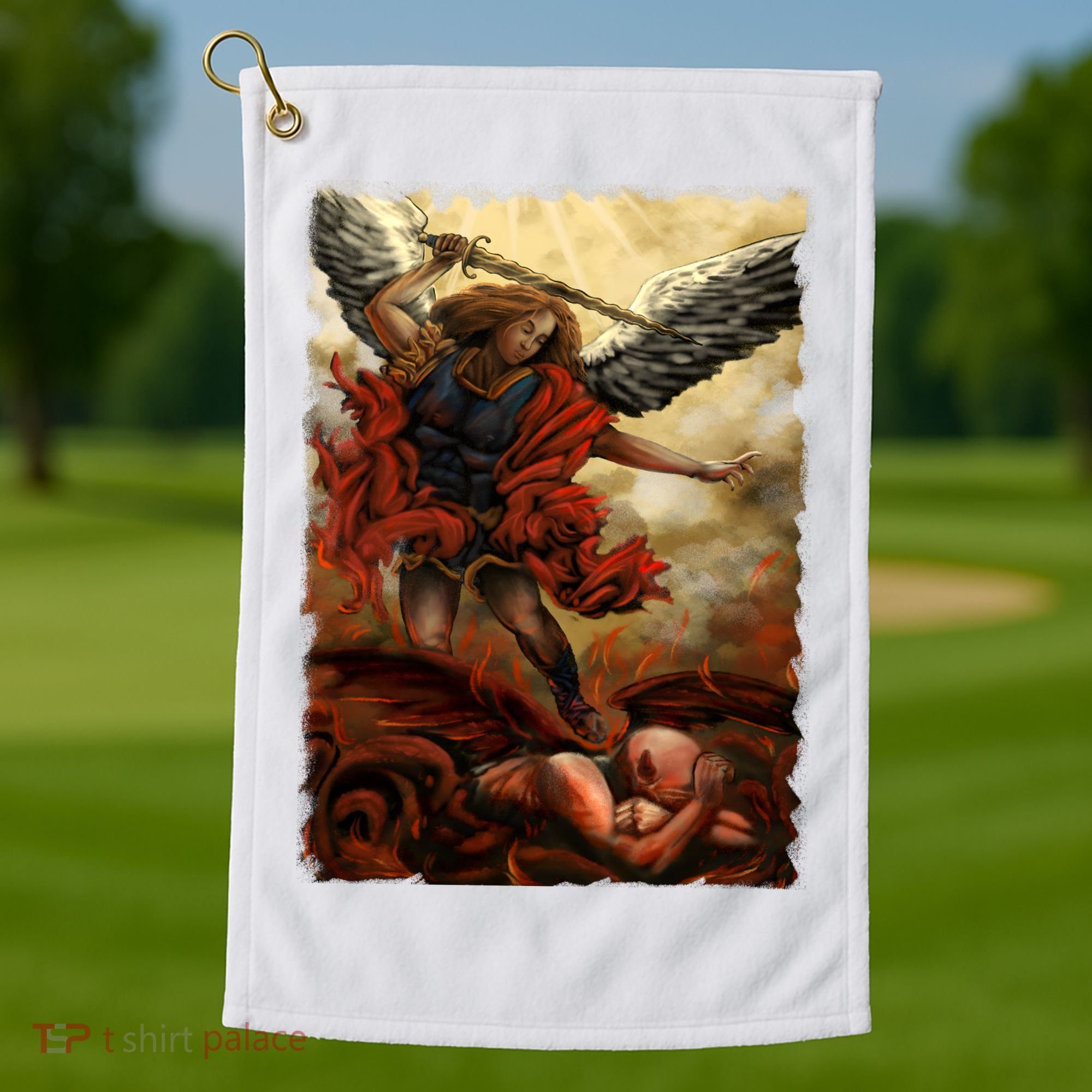 Saint Michael ArchAngel Painting Golf Towel