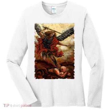Saint Michael ArchAngel Painting Women's Long Sleeve Shirt