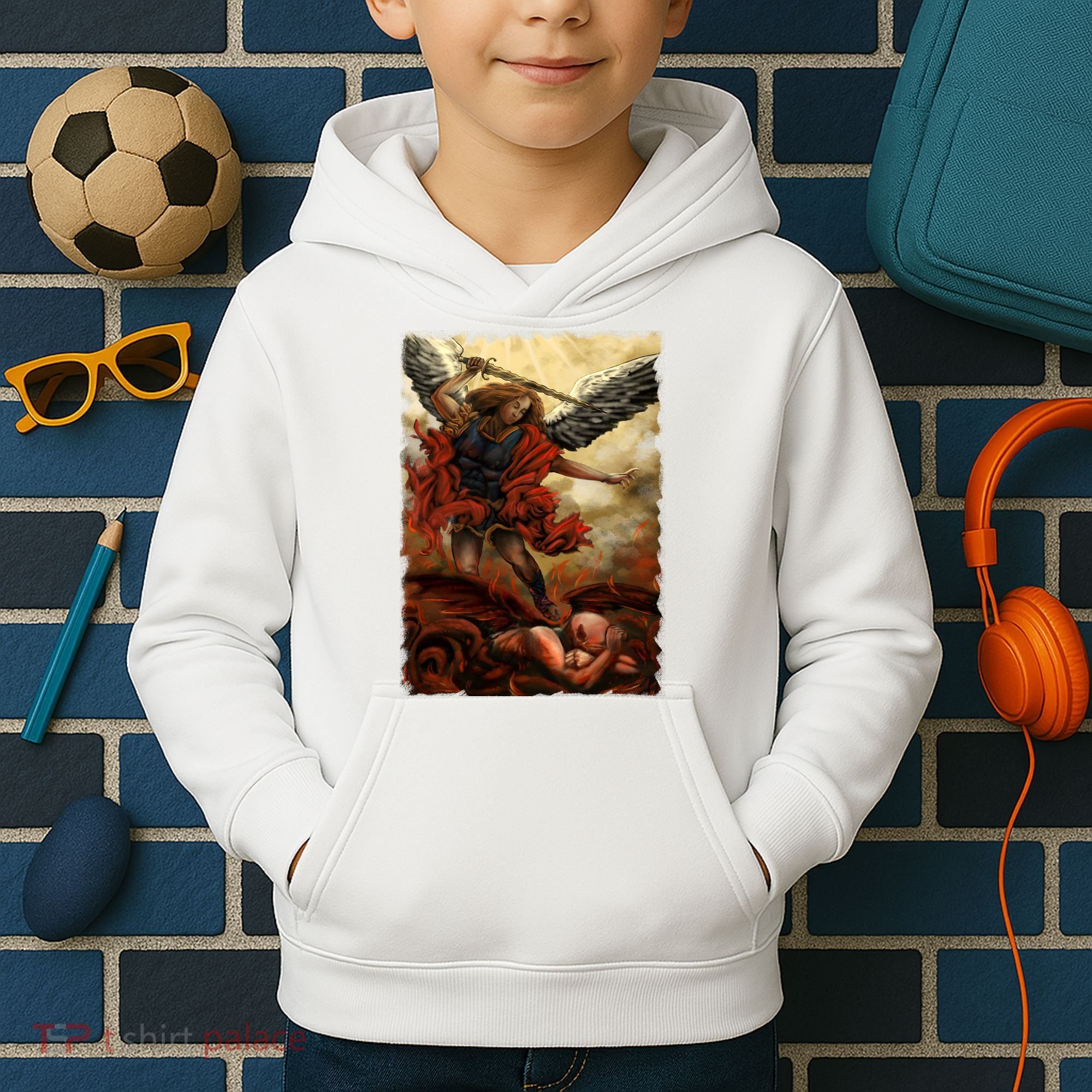 Saint Michael ArchAngel Painting Kids Hoodie