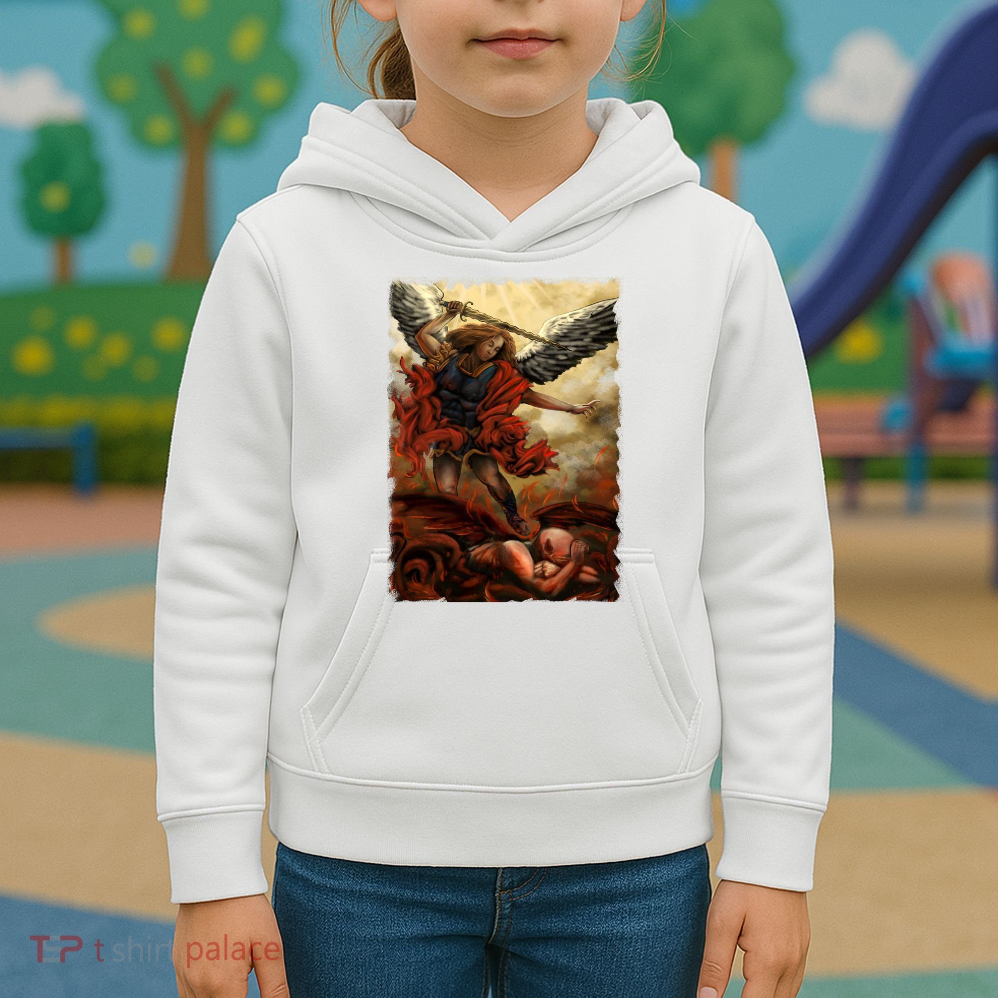 Saint Michael ArchAngel Painting Kids Hoodie