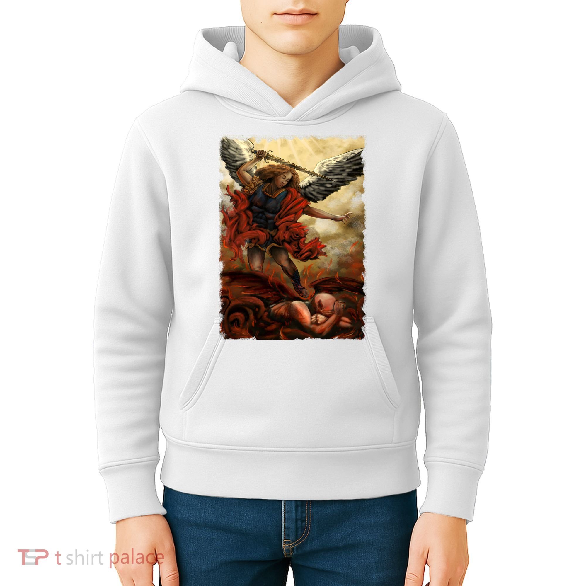 Saint Michael ArchAngel Painting Kids Hoodie