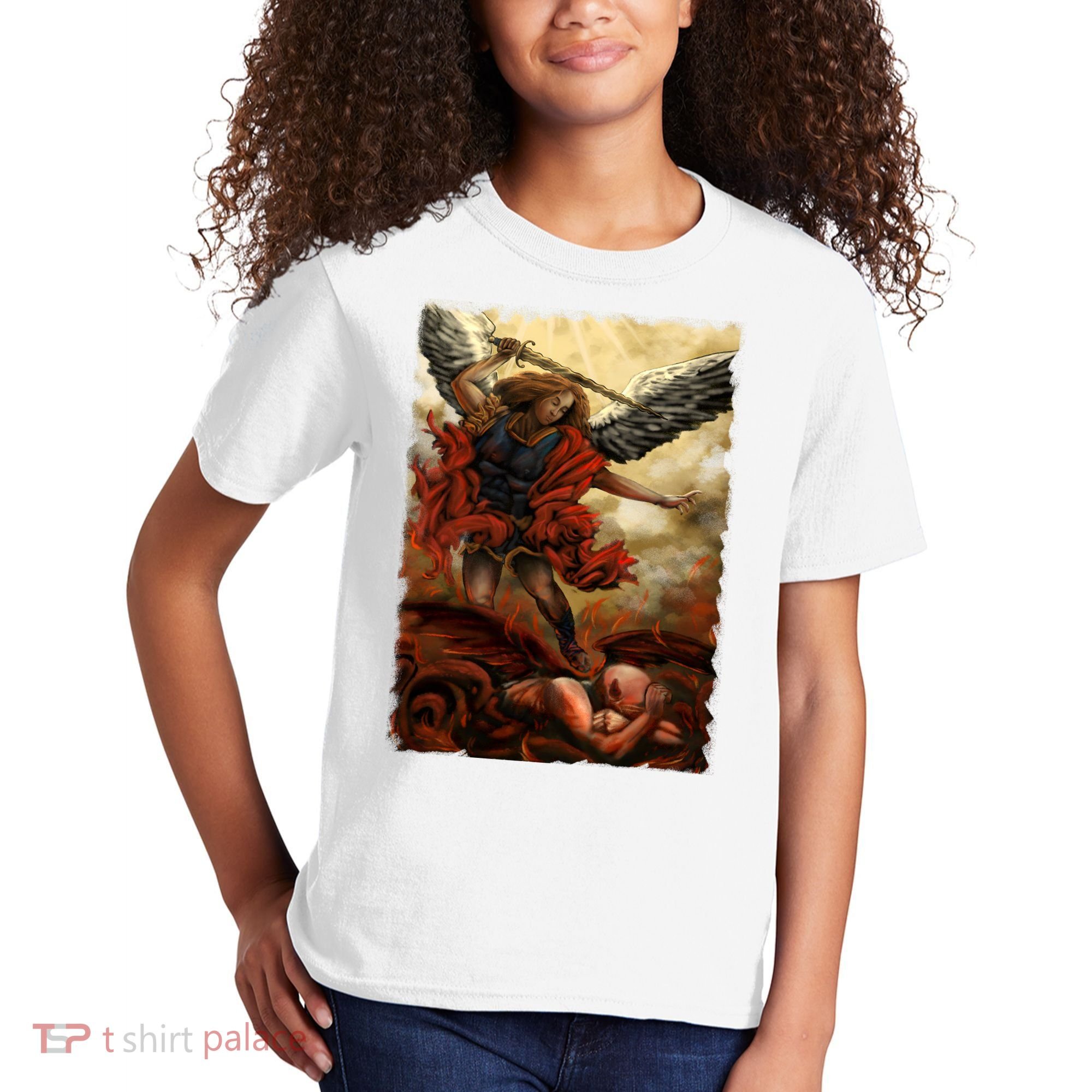 Saint Michael ArchAngel Painting Kids T-Shirt