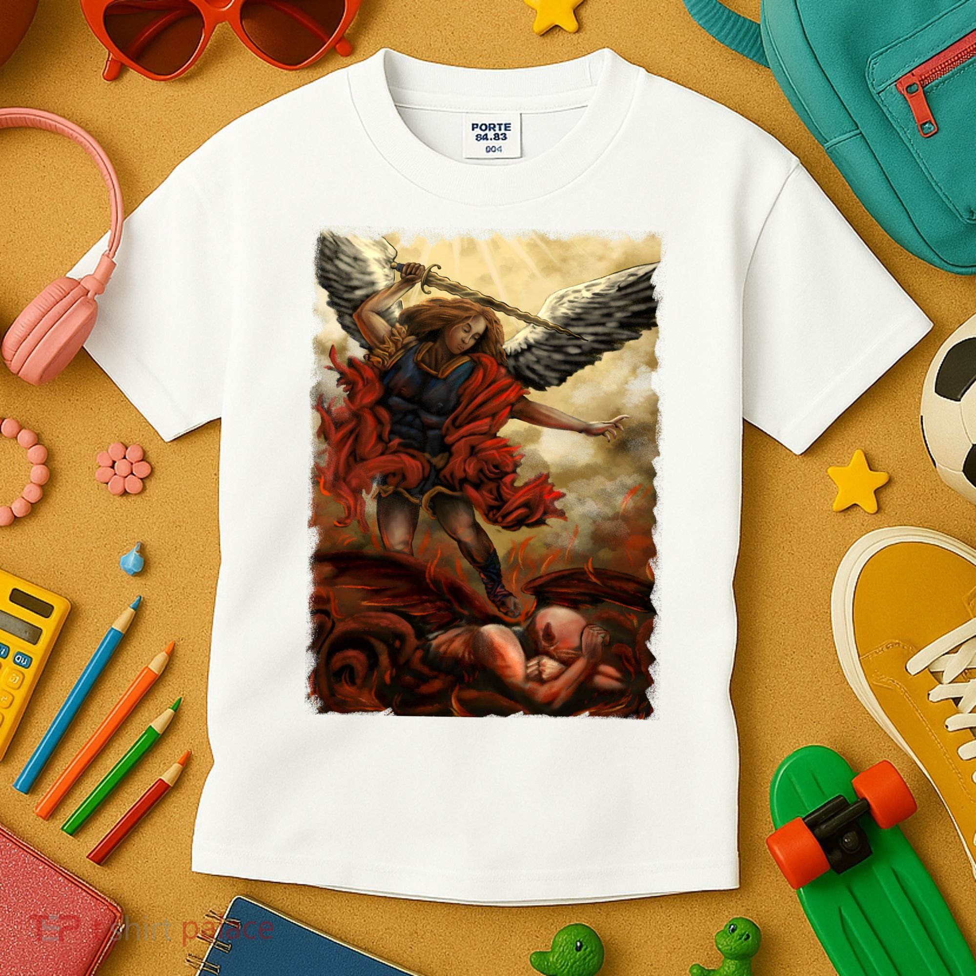 Saint Michael ArchAngel Painting Kids T-Shirt