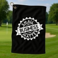 Small Business Matter Stamp Emblem Golf Towel thumb 1