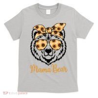 Sunflower Mama Bear With Sunglasses Bandana Momma Mothers Dy  T-Shirt thumb 0