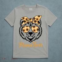 Sunflower Mama Bear With Sunglasses Bandana Momma Mothers Dy  T-Shirt thumb 5