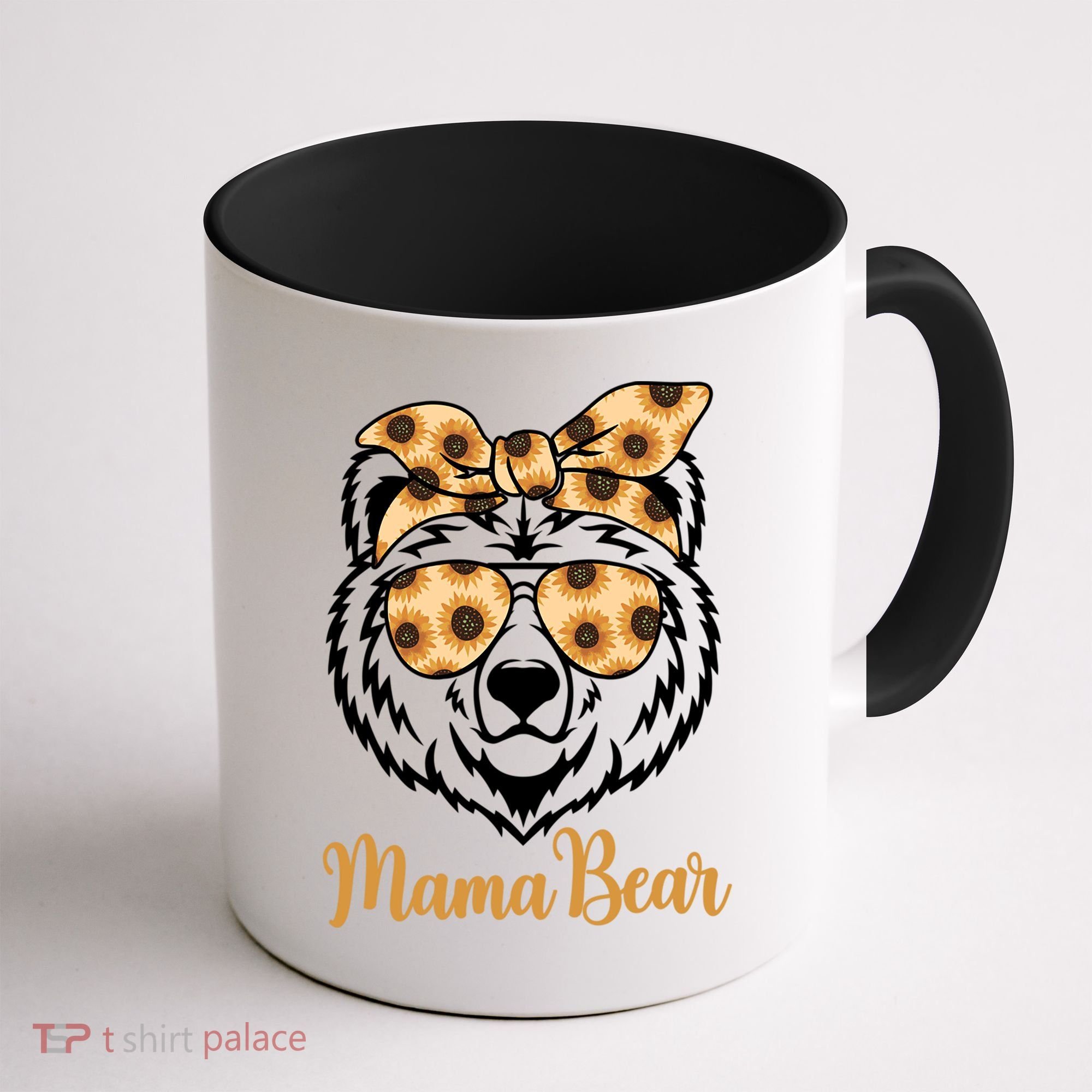 Sunflower Mama Bear With Sunglasses Bandana Momma Mothers Dy  Coffee Mug