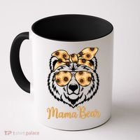 Sunflower Mama Bear With Sunglasses Bandana Momma Mothers Dy  Coffee Mug thumb 0