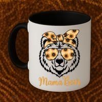 Sunflower Mama Bear With Sunglasses Bandana Momma Mothers Dy  Coffee Mug thumb 2