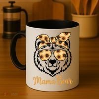 Sunflower Mama Bear With Sunglasses Bandana Momma Mothers Dy  Coffee Mug thumb 4