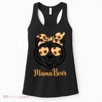Sunflower Mama Bear With Sunglasses Bandana Momma Mothers Dy  Women's Tank Top thumb 0