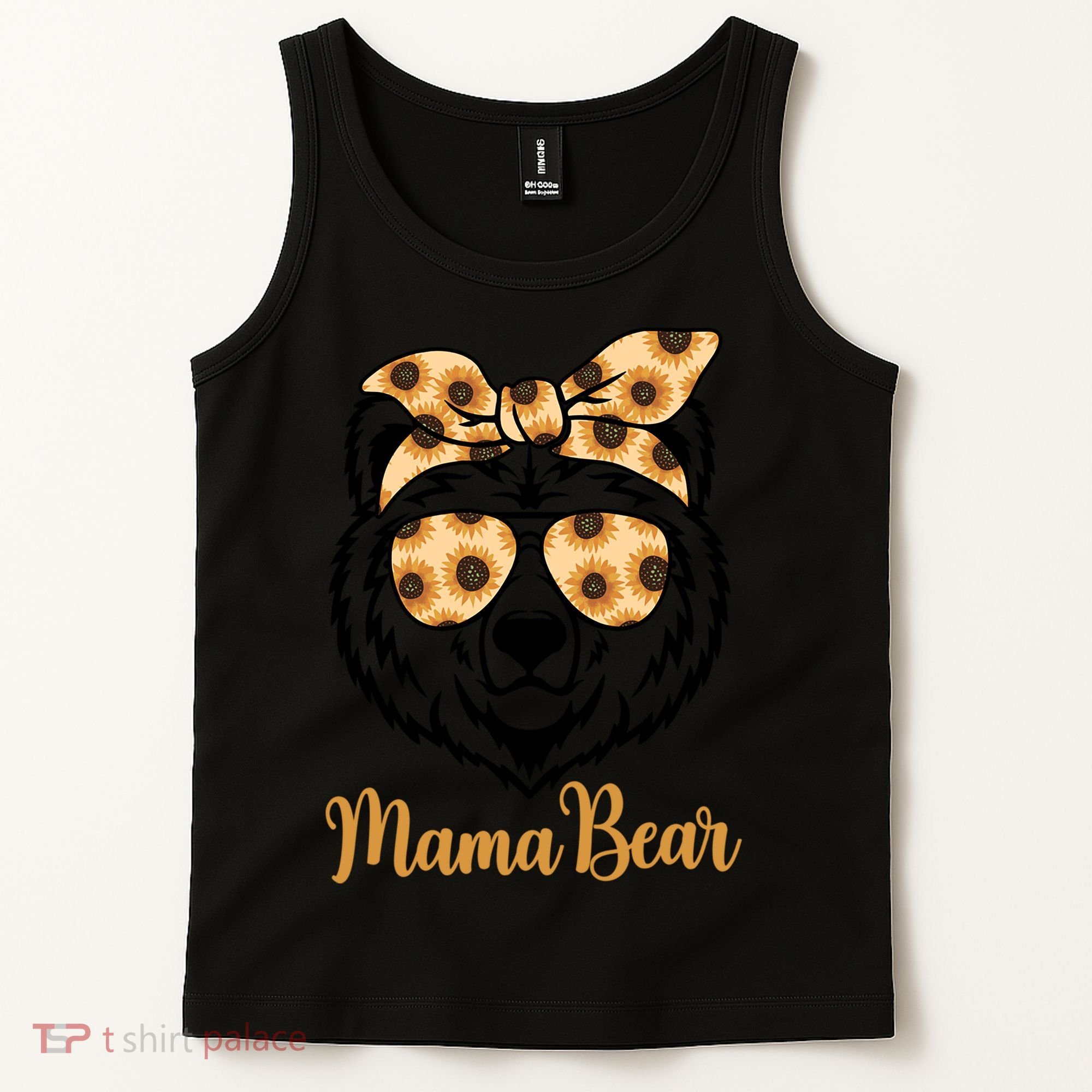 Sunflower Mama Bear With Sunglasses Bandana Momma Mothers Dy  Tank Top