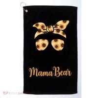 Sunflower Mama Bear With Sunglasses Bandana Momma Mothers Dy  Golf Towel thumb 0