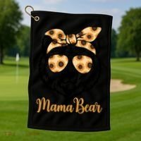 Sunflower Mama Bear With Sunglasses Bandana Momma Mothers Dy  Golf Towel thumb 1